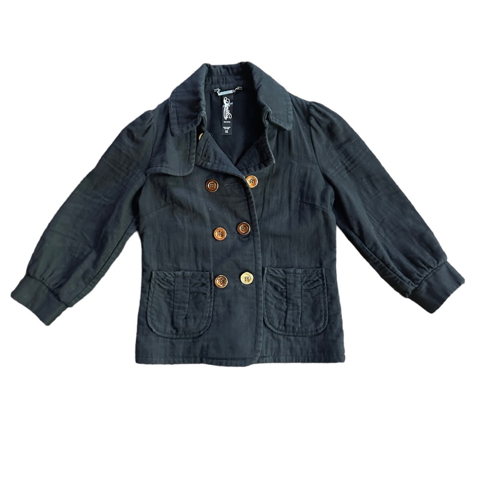 Priorities Black Double Breasted Coat Size XS